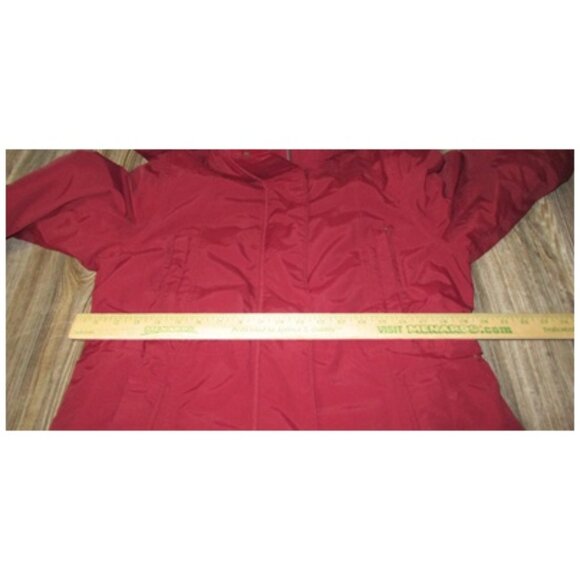 Lands' End Button & Zip Jacket Sz M 10-12 Cinch Waist Hooded Squall Protect - Picture 9 of 16